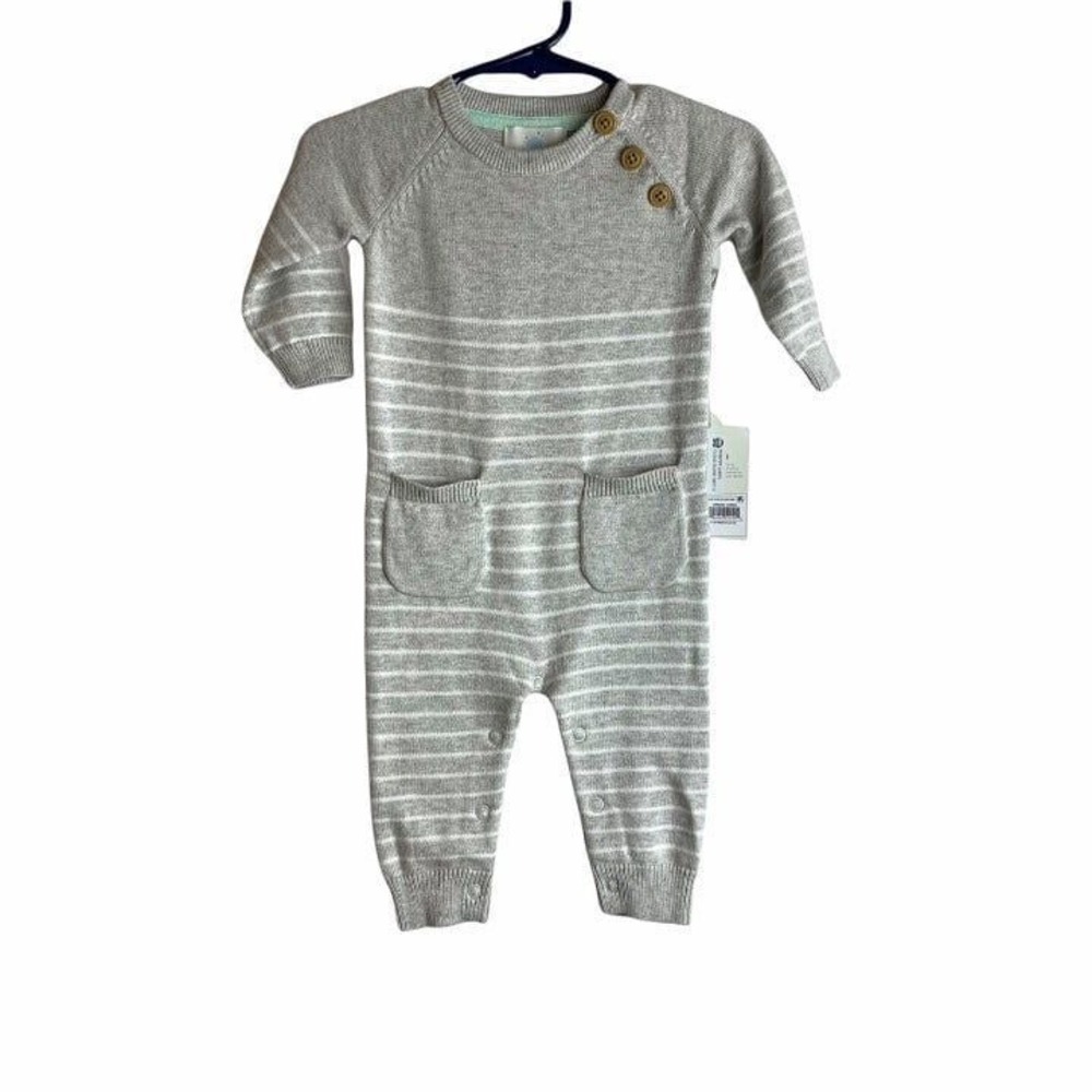New! Cloud‎ Island 0-3 Months Gray Sweater Knit Outfit